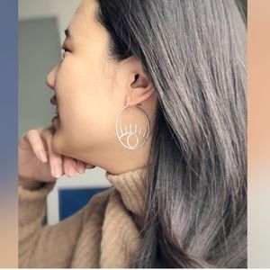 Evil Eye Earrings, Sterling Silver 925